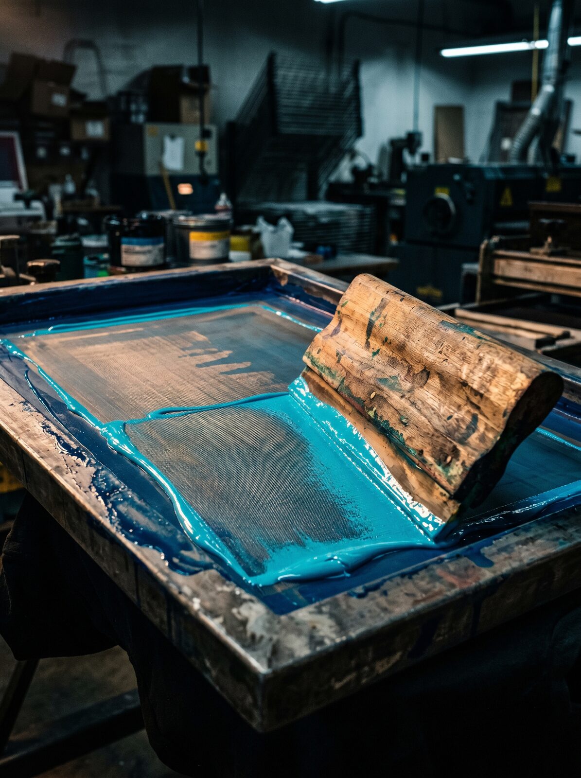 Squeegee imprimiendo en pantalla